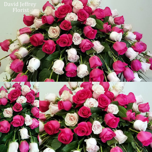 Casket Spray Shades Of Pink Roses
