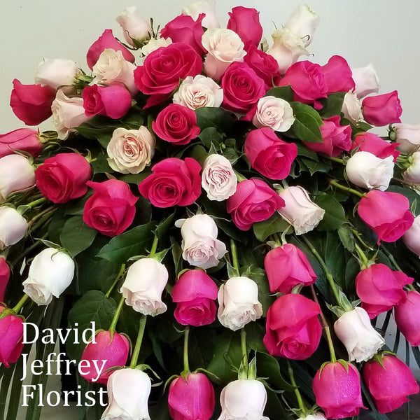 Casket Spray Shades Of Pink Roses