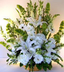 White Tribute Flowers by David Jeffrey Florist 