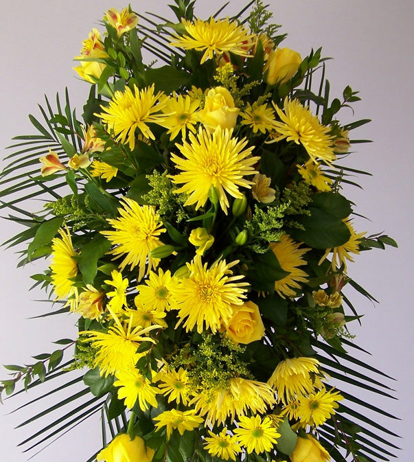 Standing Spray Yellow Flowers